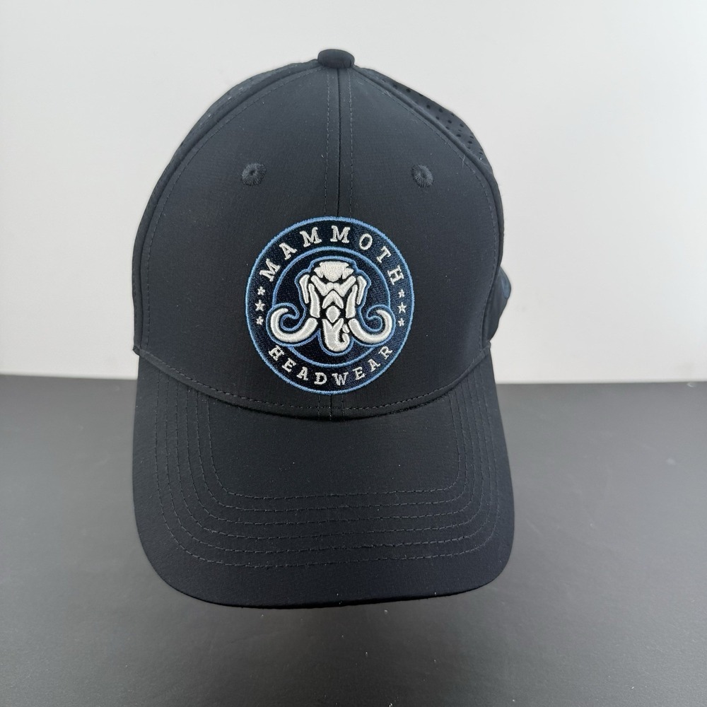 Mammoth Headwear Hat Cap Snapback Blue Trucker Embroidered Logo For Big Heads